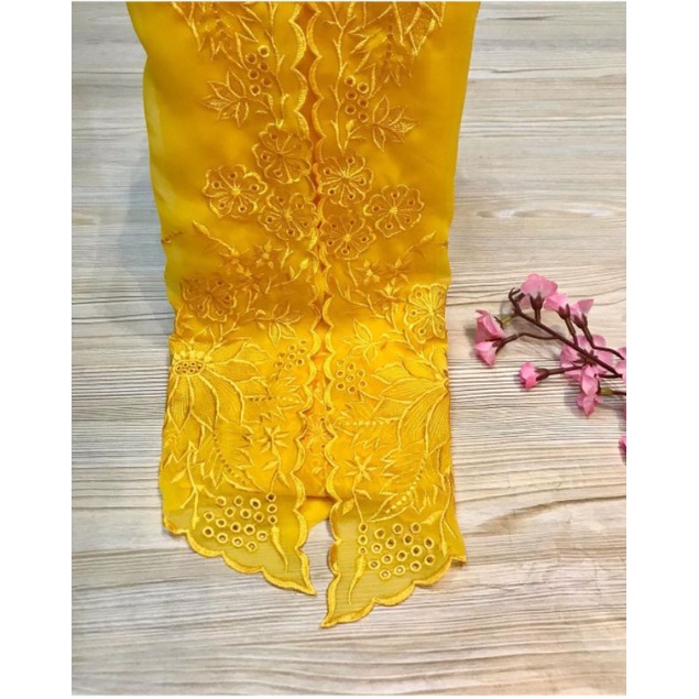 kain kebaya bordir motif bunga matahari