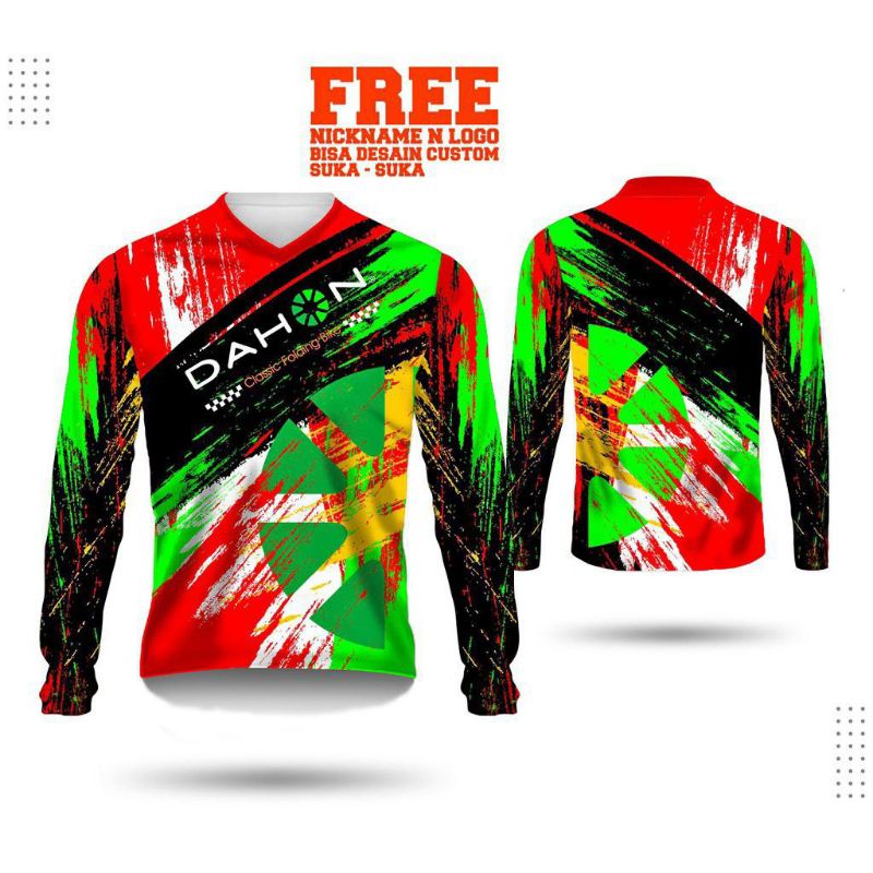 Jersey Sepeda DAHON classic folding bike Baju sepeda gowes lengan panjang