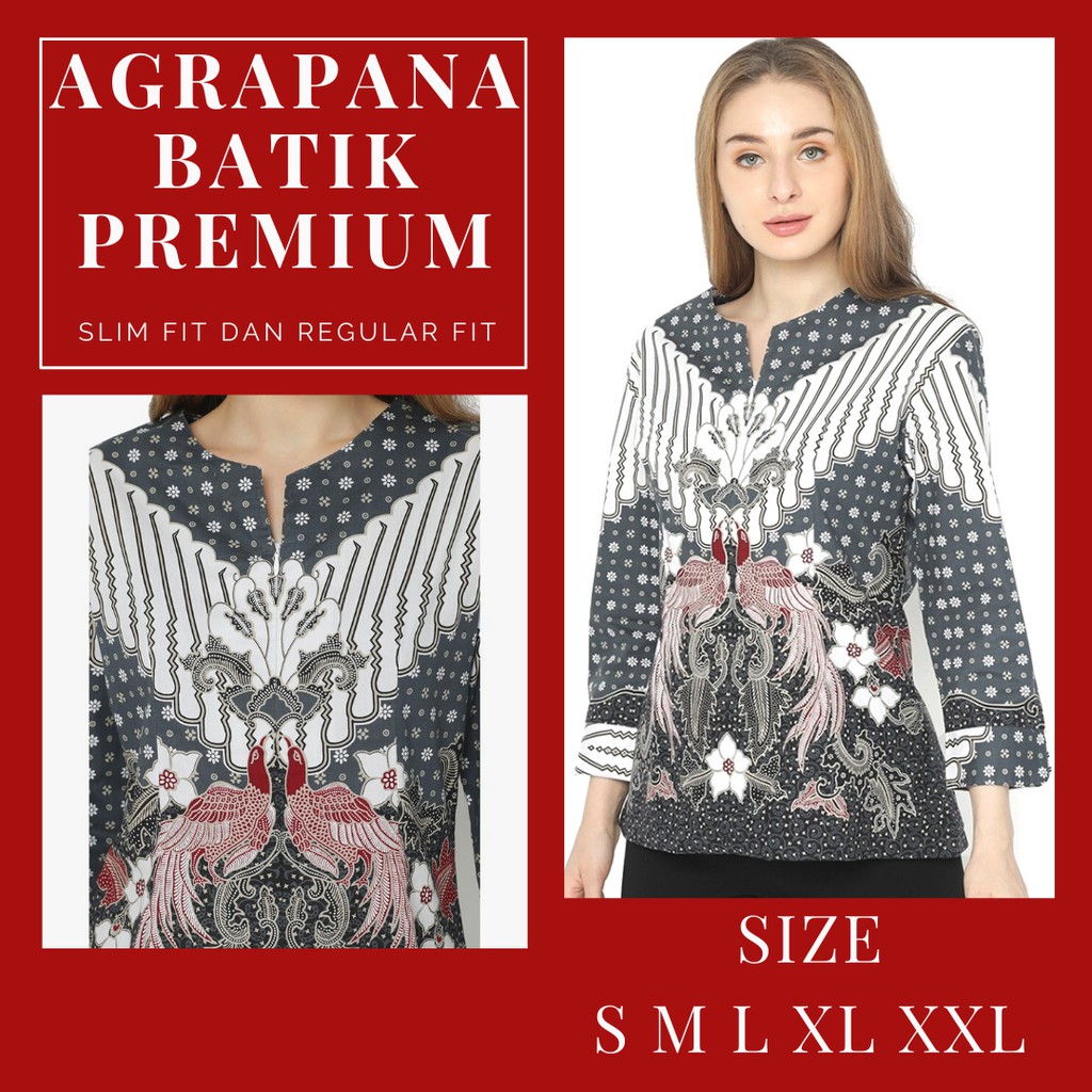 Agrapana Blouse Kemeja Kameja Baju Atasan Batik Wanita Couple Sarimbit Lengan Panjang Kondangan Kerj