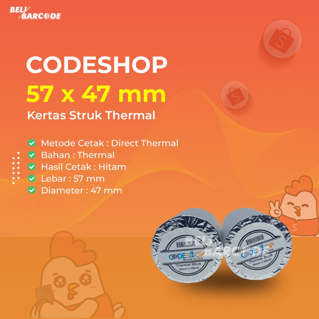 Kertas Struk Codeshop 57 x 47 Thermal