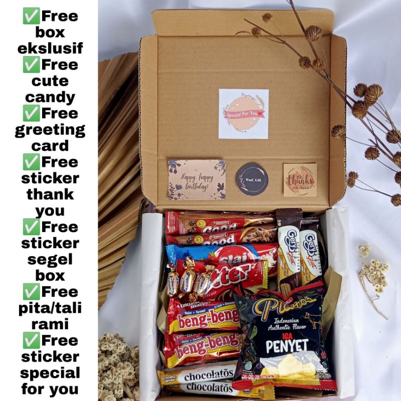 

HAMPERS SNACK MURAH SNACKBOX ULTAH BOX SNACK GRADUATION