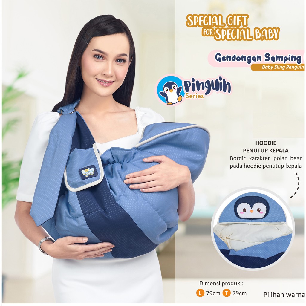 Gendongan Bayi Samping Baby Joy Pinguin Series BJG 2019, little forest