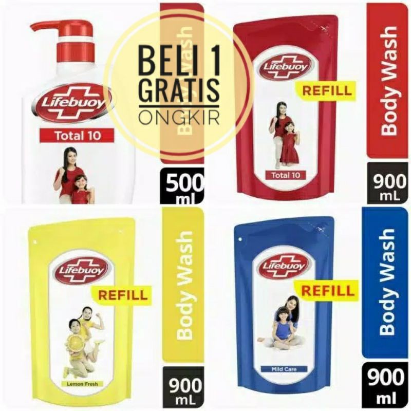 SABUN MANDI CAIR LIFEBUOY TOTAL 10 REFILL 900ML