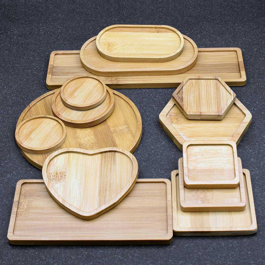 Alas Pot Tanaman Bamboo Tray Circle Tatakan Estetik Kayu Alas Wadah Bunga Dekorasi Rumah Hiasan Ruang Tamu Berkualitas