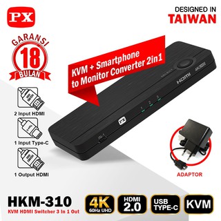 HDMI Switcher KVM 4K Ultra HD Dolby Audio Type C USB HDMI PX HKM-310 Switcher HDMI KVM Switch