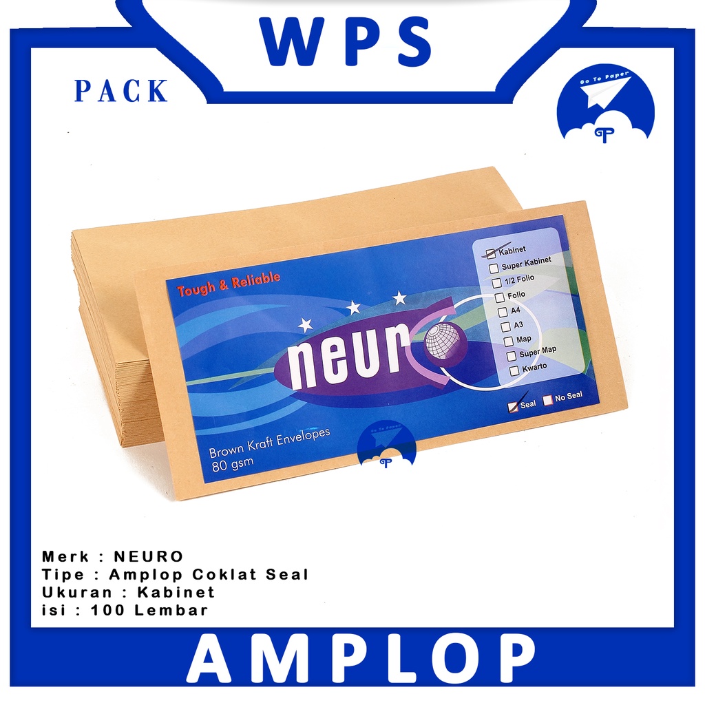 

NEURO - Amplop Cokelat Polos Ukuran Kabinet 80gsm Seal - Pack