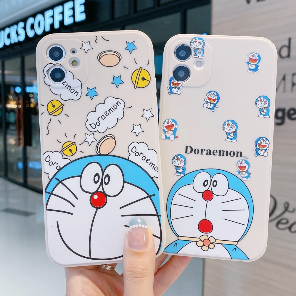 Case Pelindung Belakang Motif Kartun Doraemon Untuk iPhone 11 12 13 Pro Max X XS Max XR 12 13 Mini 7 8 6 6S Plus SE 2020