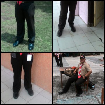 Celana PDH Polri Jatah warna coklat tua