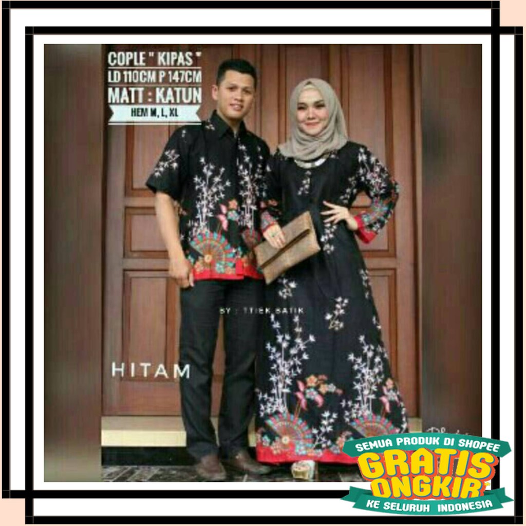 BATIK ANAK DEWASA ORANGTUA ALISAN / Nivana Batik Couple Gamis  Kipas | Sarimbit Syari Muslim