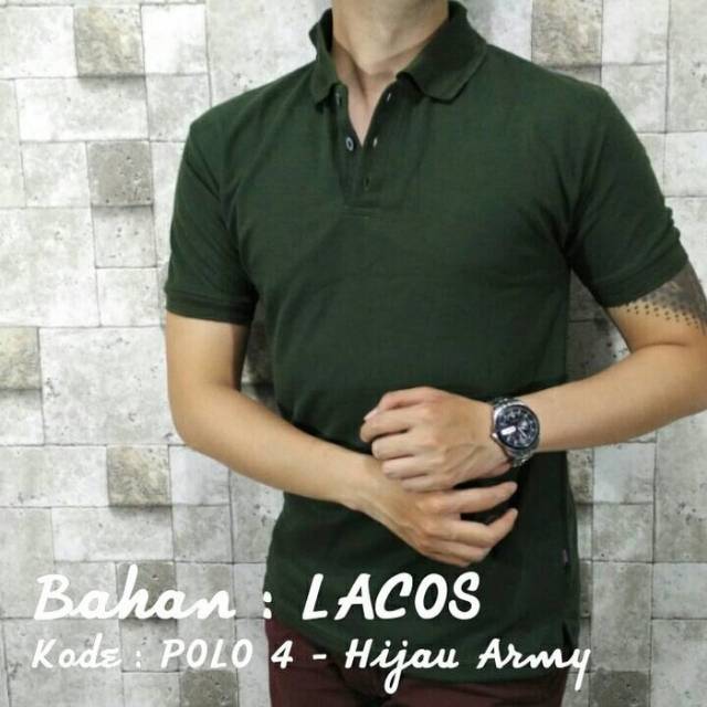 YB POLO SHIRT KAOS KERAH HIJAU TUA ARMY POLOS BAJU PRIA COWOK KAUS CASUAL TANGAN KATUN LENGAN PENDEK