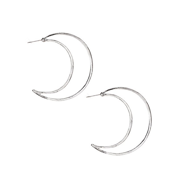 LRC Anting Tusuk Fashion Alloy Moon Stud Earrings F4681X