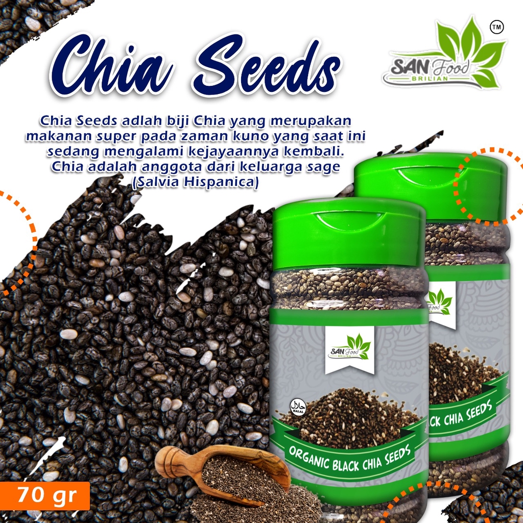 Chia Seeds Organik Natural Sanfood Botol Kemasan 70gr | Shopee Indonesia