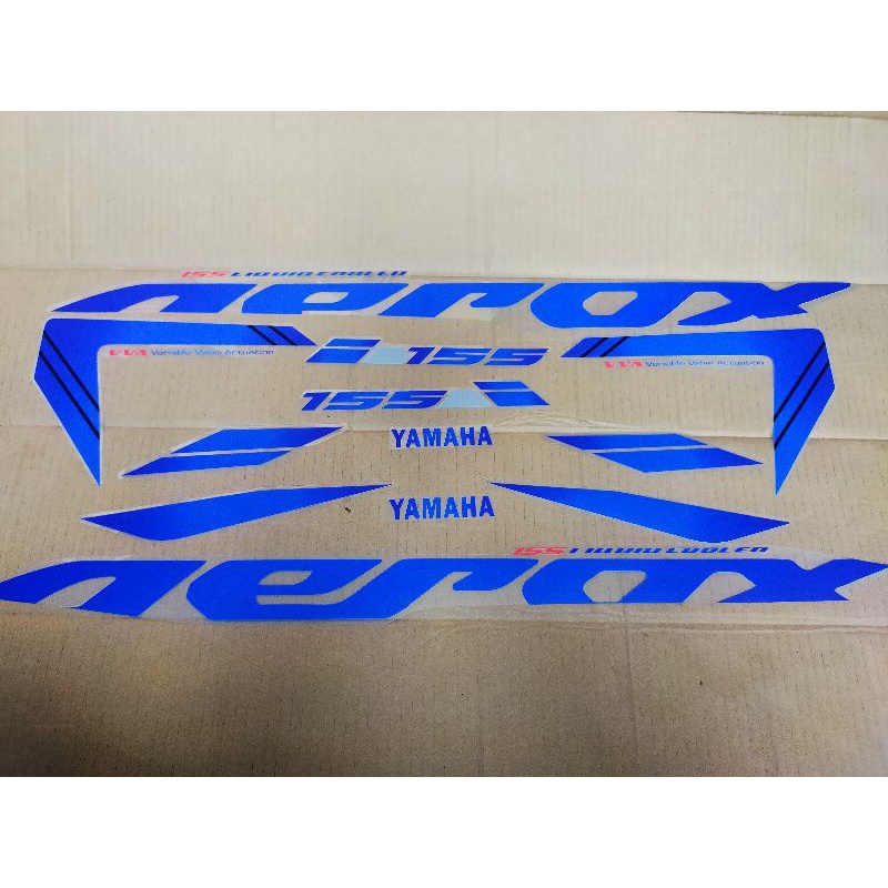 Striping transparan Aerox 155 full biru 006