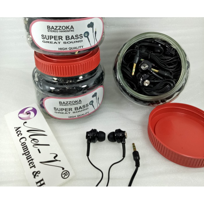 Handsfree Headset Earphone Stereo Toples BAZZOKA SUPER