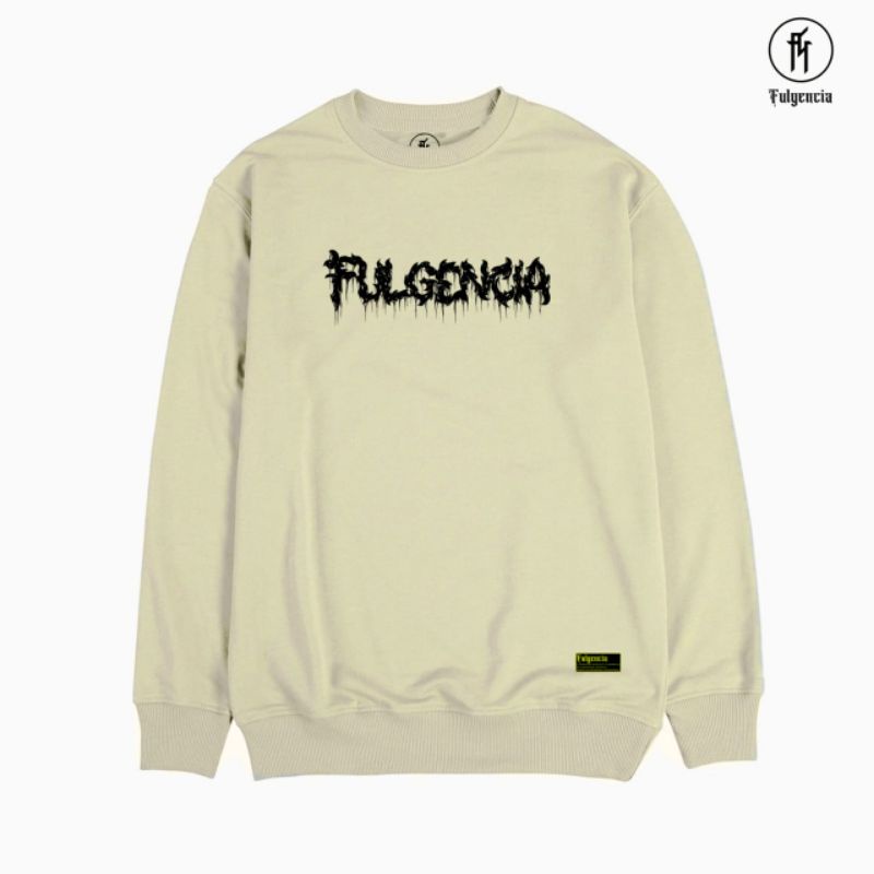 SWEATER CREWNECK CREAM SIMPLE ORIGINAL FULGENCIA | SWEATER Casual Pria Wanita