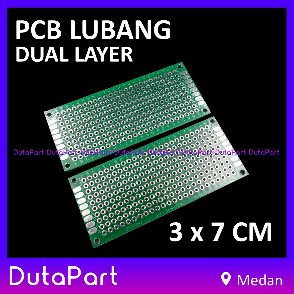 3x7 cm PCB Lubang Dua Sisi Dual Double Layer Side 3*7 Prototype Board