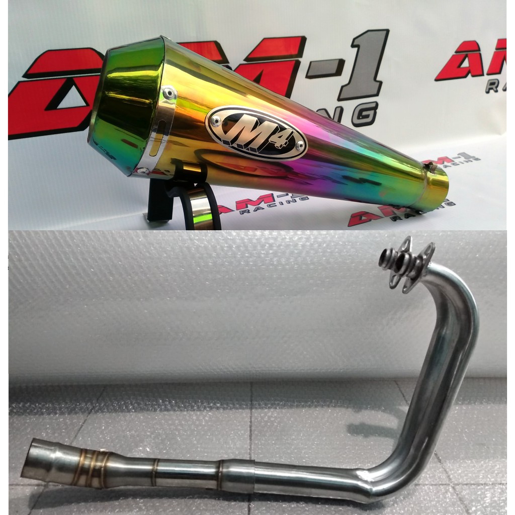 Knalpot Racing M4 Pelangi Ninja250 Ninja 250fi 250 Fi Karbu