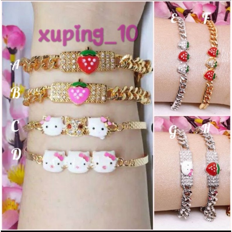 Perhiyasan Gelang anak GRA-09 strawberry xuping lapis emas