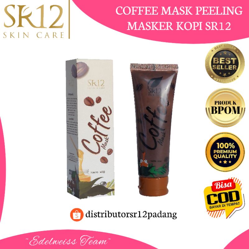 COFFEE MASK TUBE SR12 HERBAL SKINCARE NATURAL PEELING MASKER WAJAH MASKER KOPI MASKER KOMEDO MASKER 