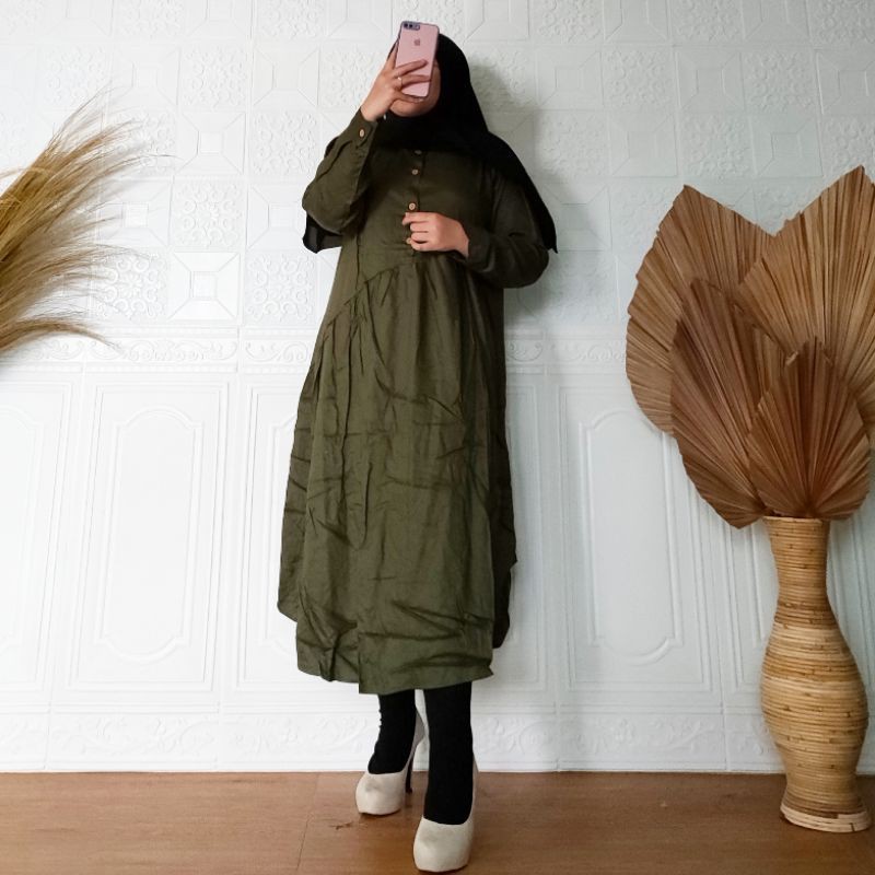 Ruffy tunik / tunik rayon twill / tunik rayon polos / tunik rayon murah / tunik rayon busui