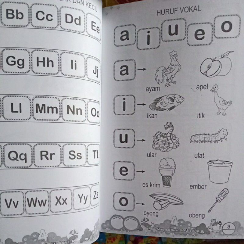 Paket 2 Buku Pintar Mengenal Huruf Besar &amp; Kecil jilid A dan Jilid B