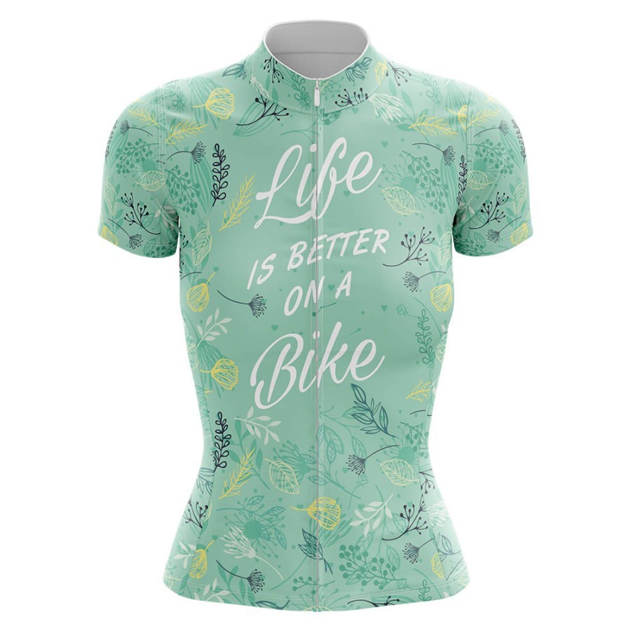 Life is better on a bike Jersey baju Sepeda Road bike Wanita