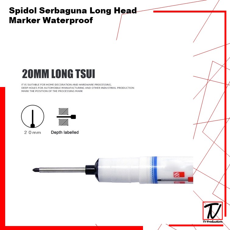 Spidol Serbaguna Long Head Marker Waterproof