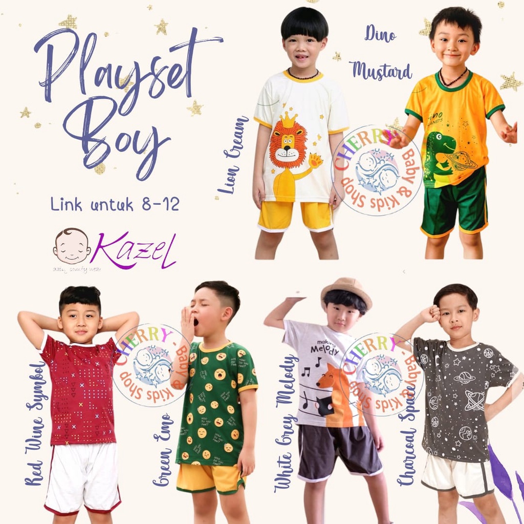 Kazel x Zebe Playset Boy Motif 7-12 Tahun Pakaian Anak Kekinian Part 2 CBKS