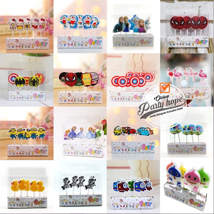 Lilin Ulang Tahun Karakter / lilin ultah karakter kartun / lilin ultah bentuk karakter / lilin kue u