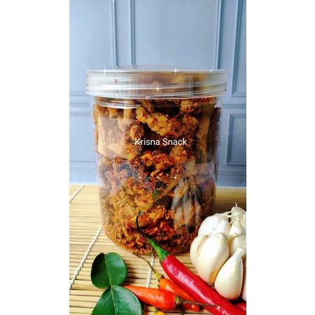 KERIPIK USUS PEDAS DAUN JERUK PURUT TOPLES 800ML