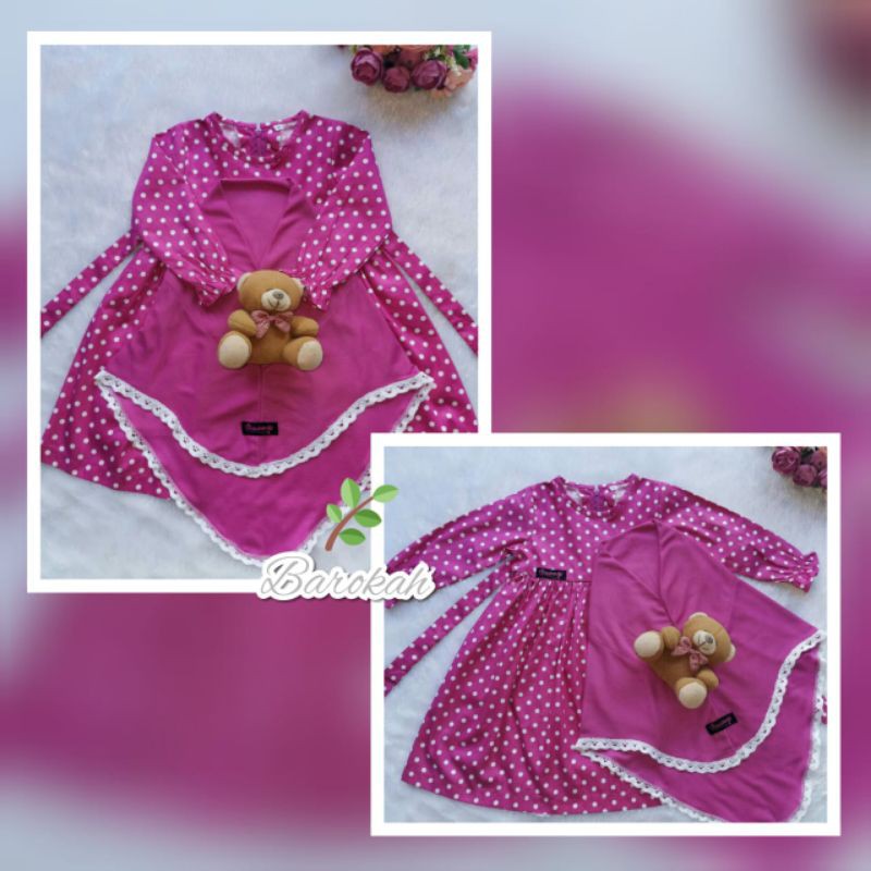 Dress cantik balita polka fanta by Salsabila (Berlabel) / Dress ultah anak warna pink fanta