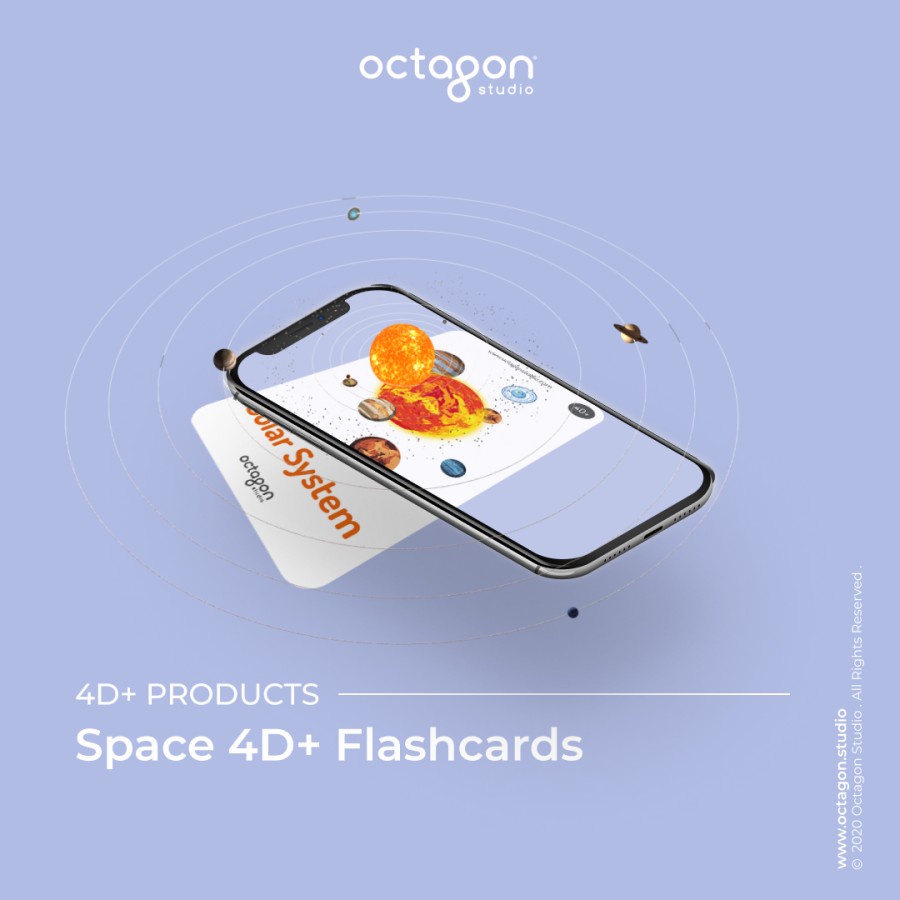 Kartu Space 4D+ / Flash Card / Mainan Edukasi Anak (Octagon Studio)