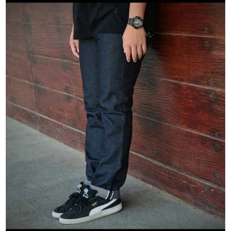 CELANA DENIM SELVEDG PRIA 15OZ BAHAN TEBAL KAKU