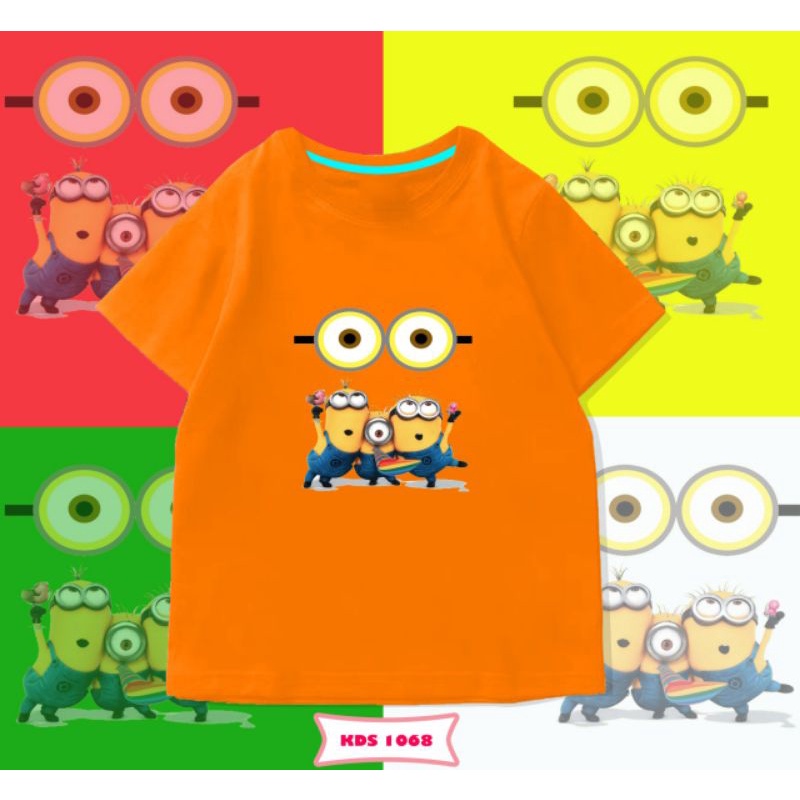 KAOS ANAK MINION LAKI-LAKI&amp;PEREMPUAN/KAOS ANAK MINION COTTON 24S ANTIBAKTERIAL