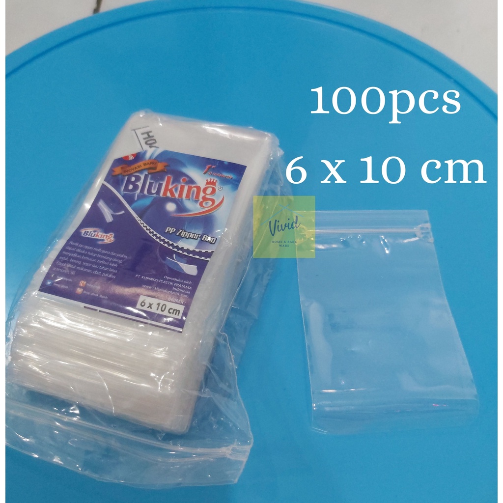 BLUKING Klip PP 6 x 10 CM - Kantong Plastik Klip Sealer Bening (100 pcs)