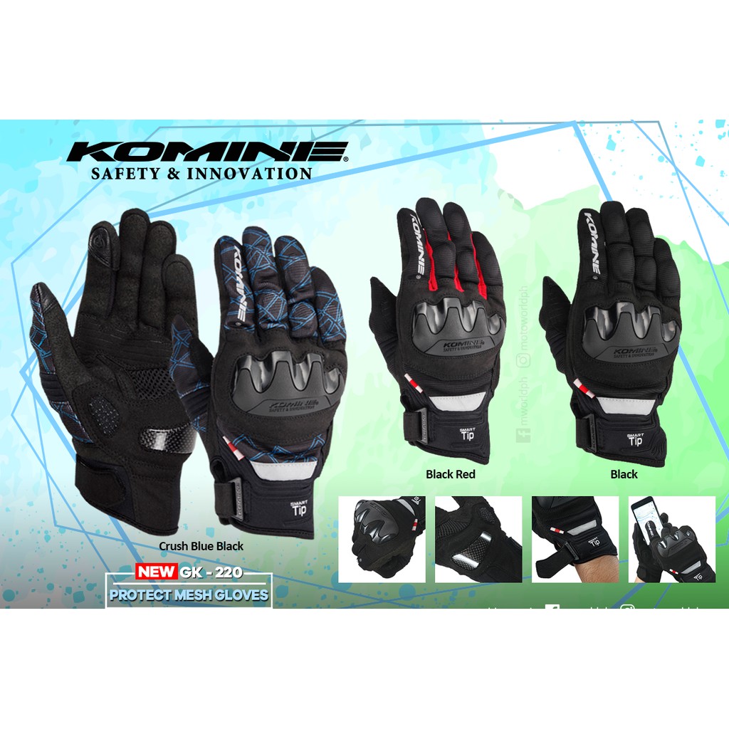 Sarung Tangan Komine Gloves Komine GK 220 Full Finger Touch Screen