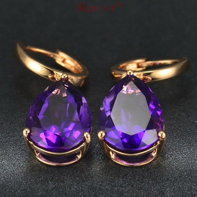 New Hot Sale Fashion Temperament Amethyst Eardrops