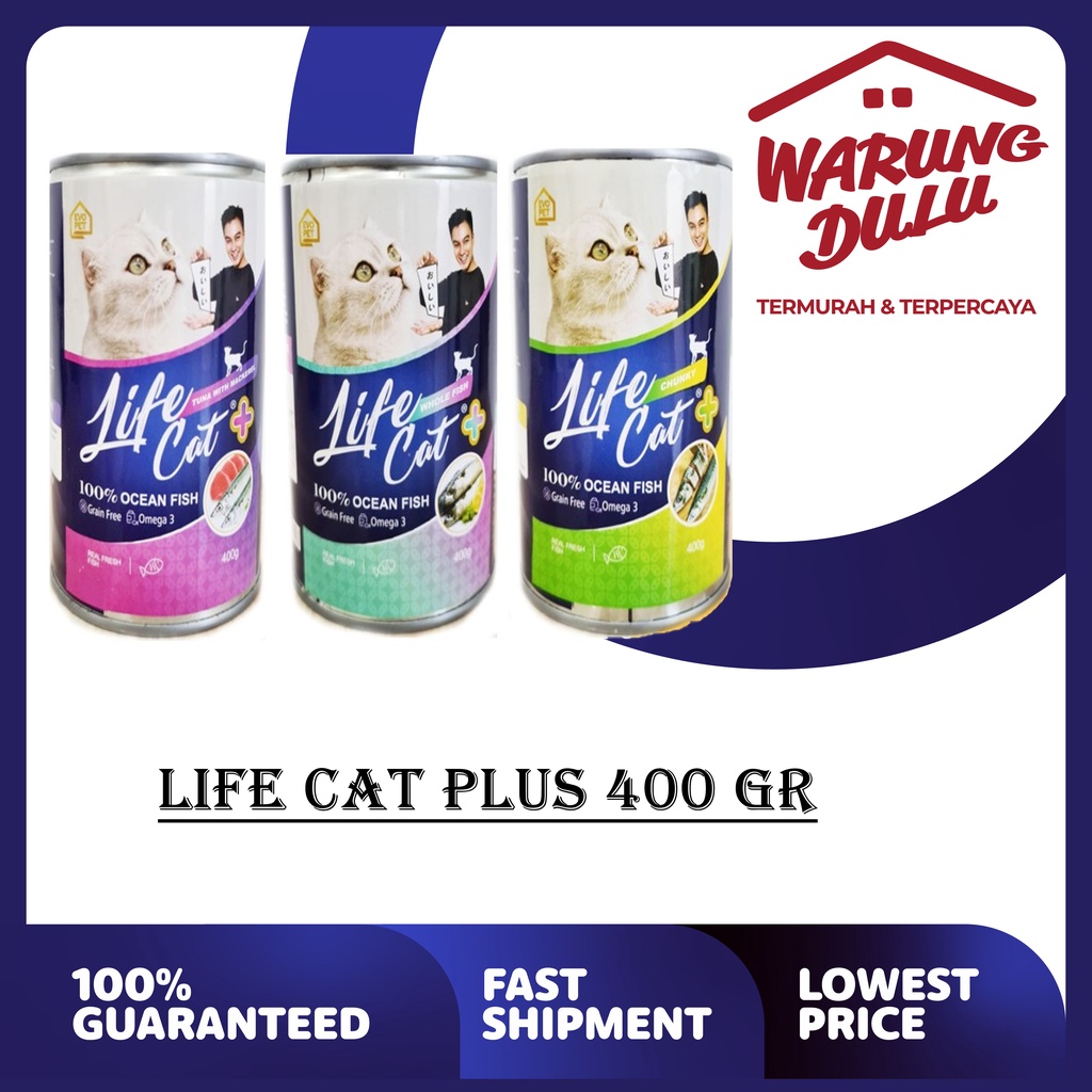LIFE CAT PLUS 400gr Tuna With Makarel (GRAB/GOSEND)