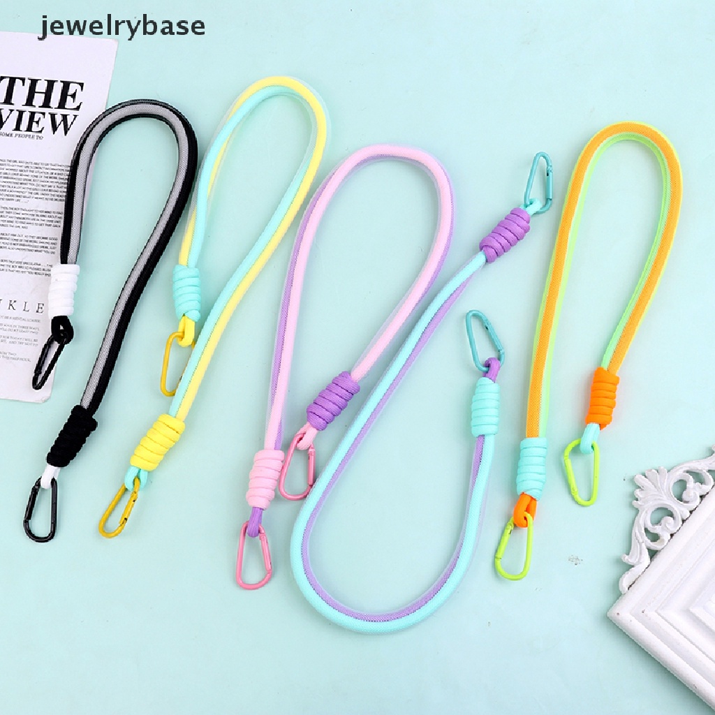 Tali Lanyard Model Kepang Dua Warna Fluorescent Untuk Gantungan Kunci / Tas