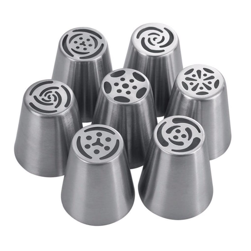 7pcs Icing Piping Nozzle Aksesoris Dapur Alat Baking Home Bakery Menggunakan Dessert Making Prop DIY Alat Dekorasi