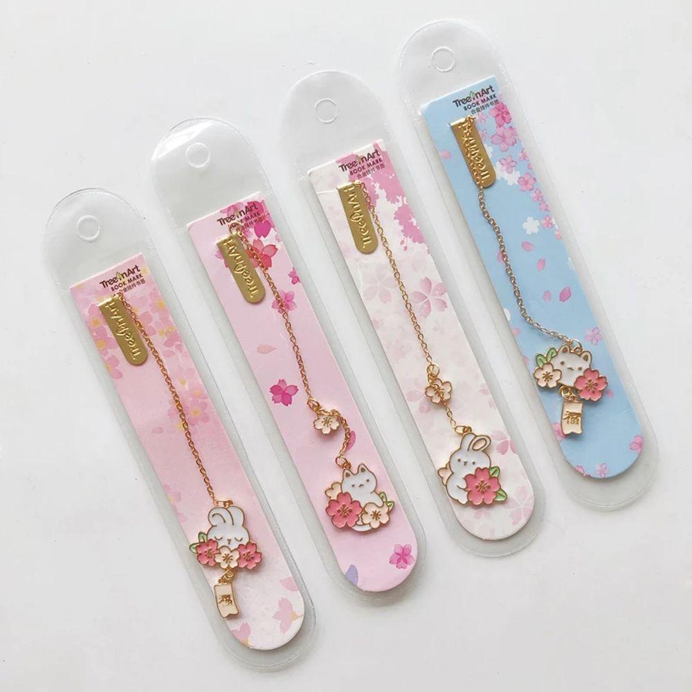 [Elegan] Liontin Bookmark Rantai Paduan Hadiah Siswa Membaca Klip Kertas Klip Buku Book Tag Rabbit