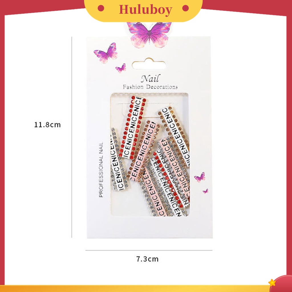 Huluboy Huluboy♡ 1 Set Tape Perekat Kuku 3D Tahan Lama Untuk Wanita