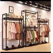 rak display baju, lemari pajangan, hanger baju, lemari baju