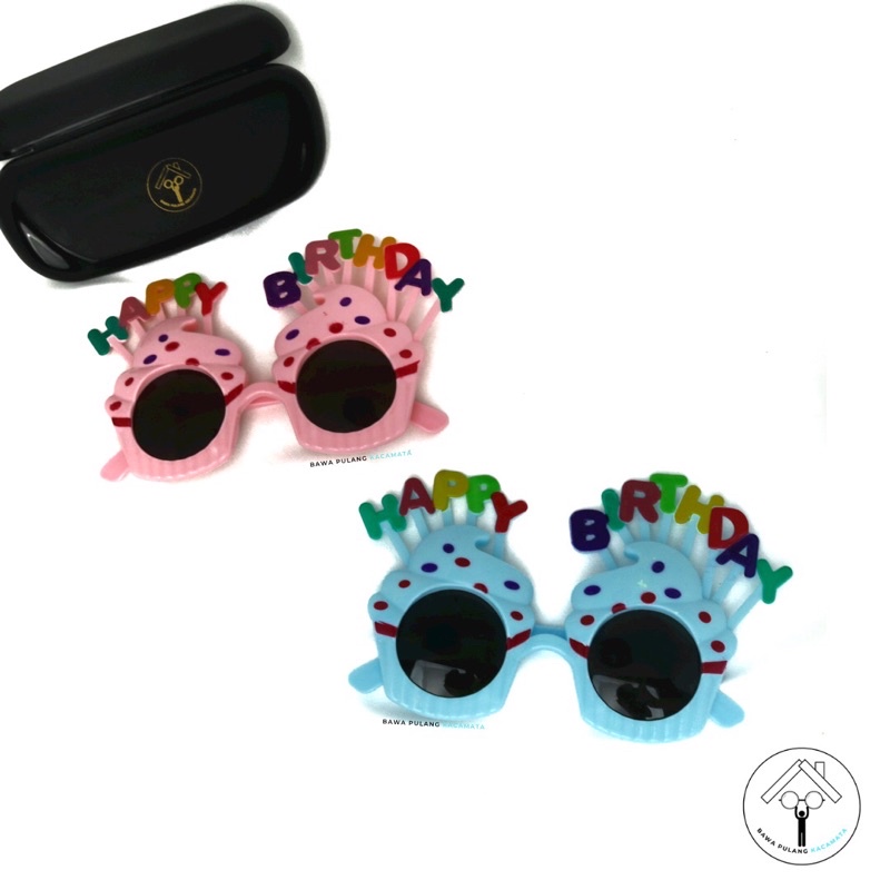 [REAL PIC] COD KACAMATA birthday ulang tahun unik bday ultah hut kue lilin pink biru Colorful Warna 