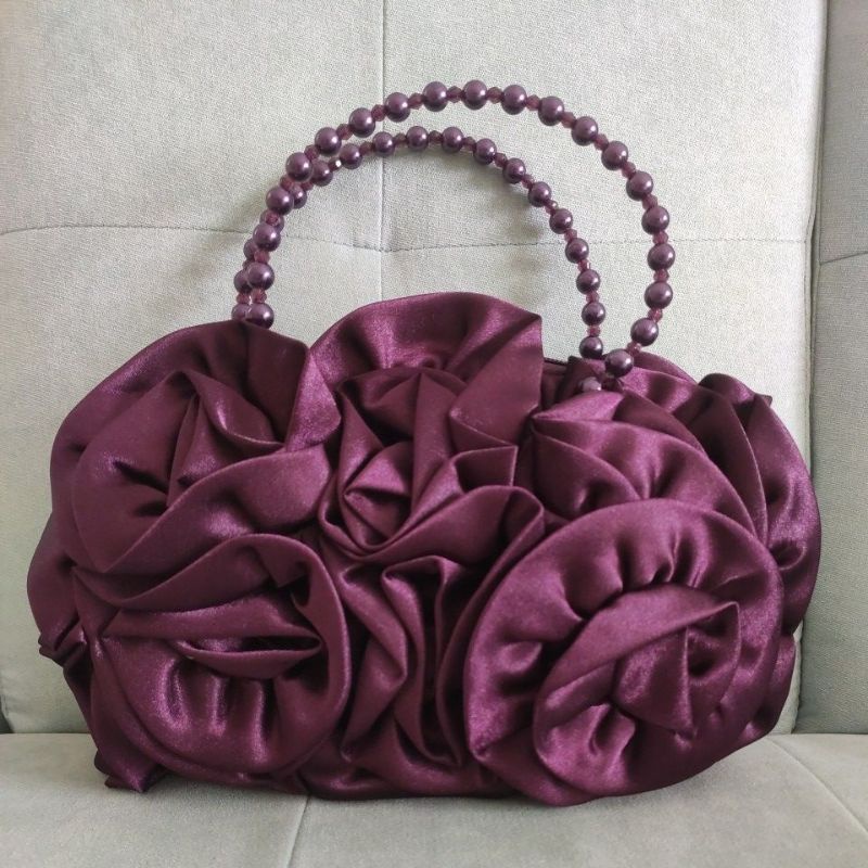 Tas Wanita  Clutch Bunga Ungu Cantik