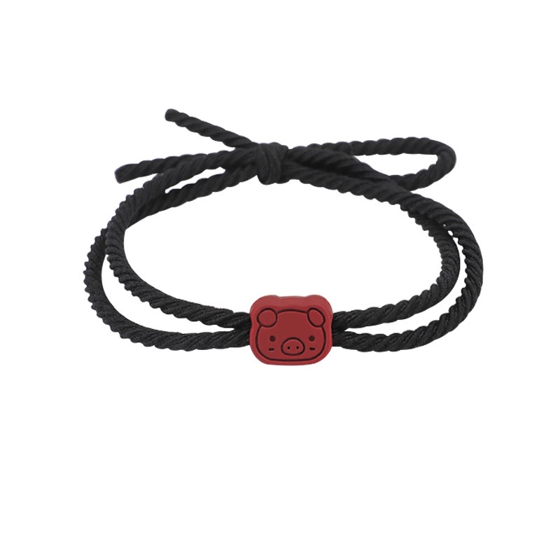 Gelang Tali Rambut Fungsi Ganda Desain Babi Gaya Korea Untuk Pasangan-4