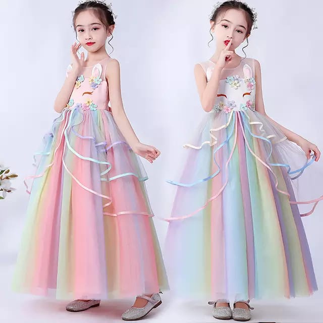 (MAMASILO) Dress Unicorn Tanpa Lengan Import/Dress unicorn Import Bonus Bando