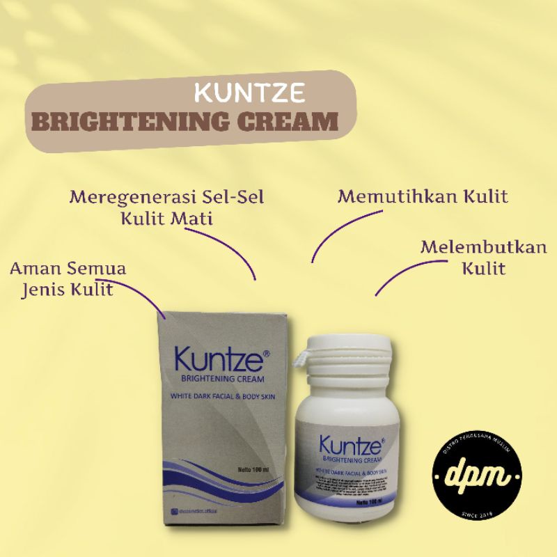 Body Skin Kuntze Brightening Cream White Dark Facial &amp; Body Skin Melembutkan Kulit 100ml Original Asli