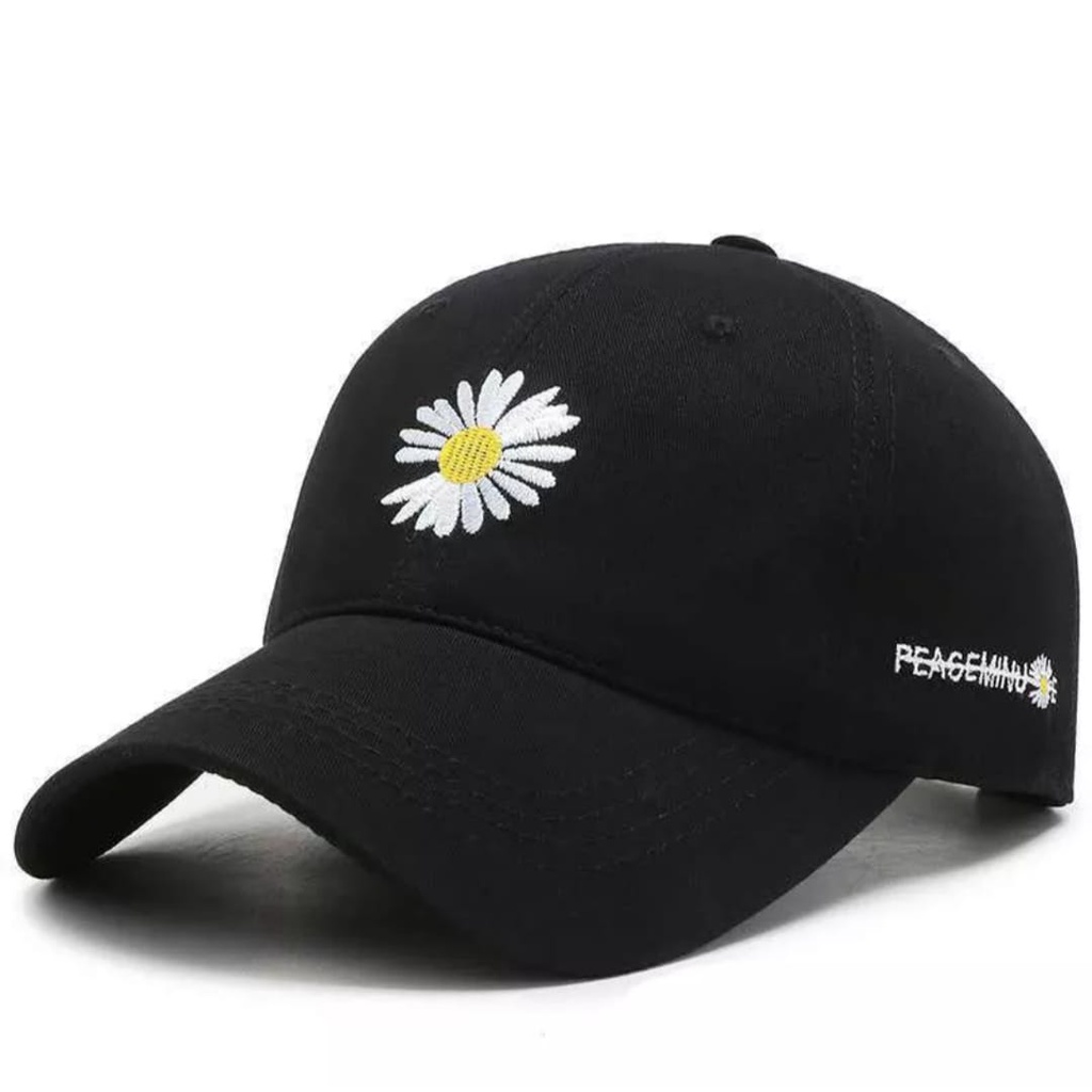 Topi Baseball Bunga Daisy Sunflower Termurah - Topi Distro Bordir Sunflower Premium Quality