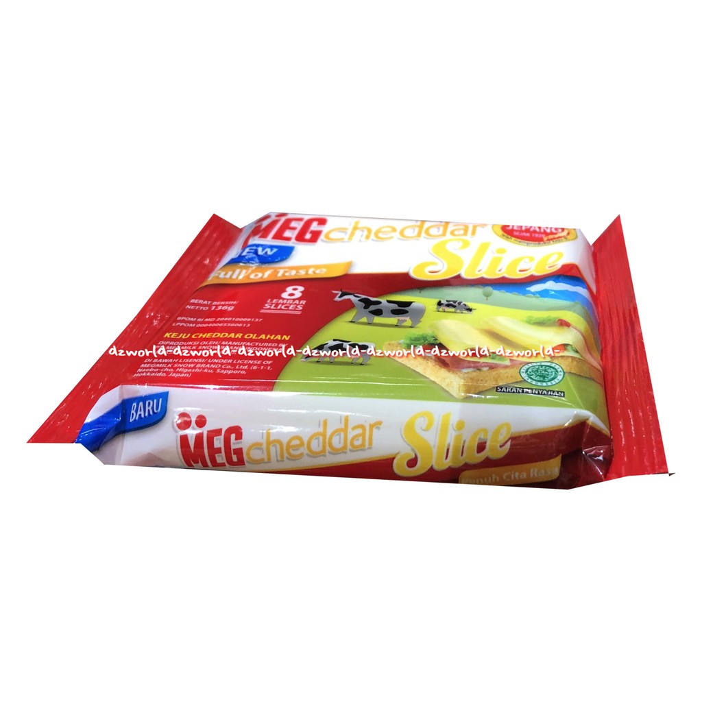 Meg Cheddar Slice 8Pcs Full Of Taste Keju Cheddar Lembaran Olahan Megcheddar